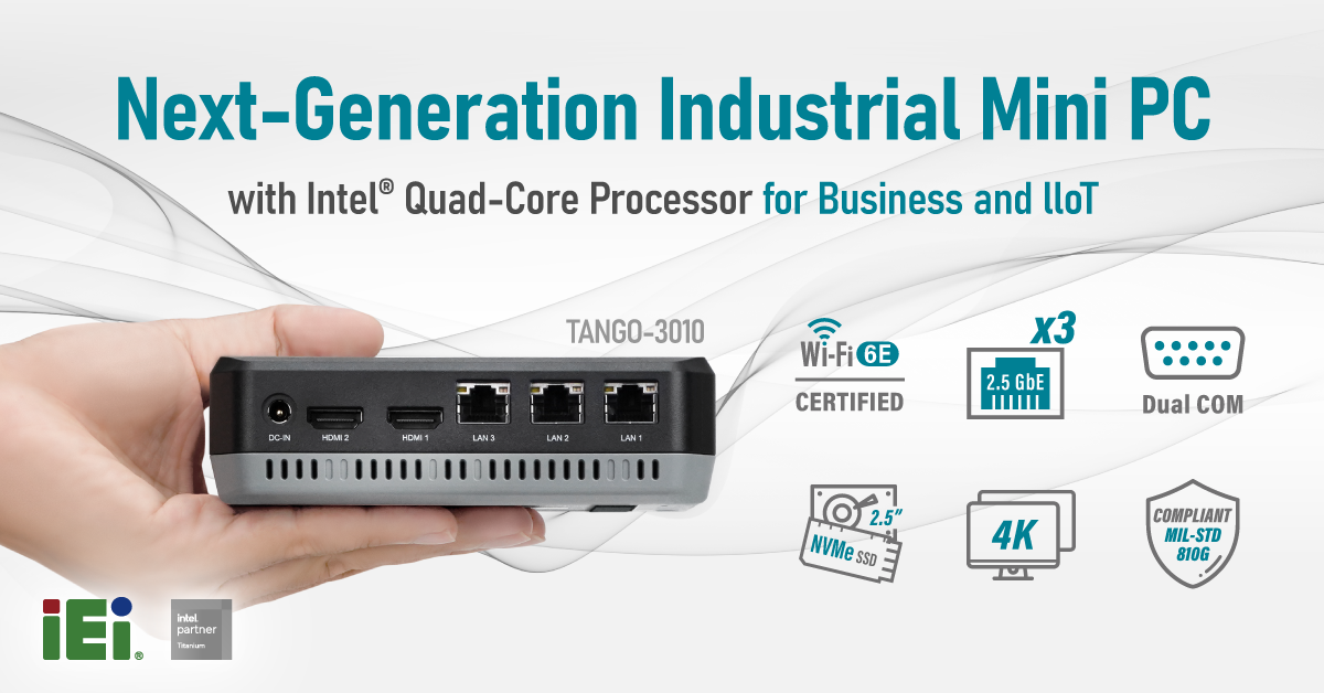 IEI Reveals Next-generation Industrial Mini PC for Business and IIoT Deployment